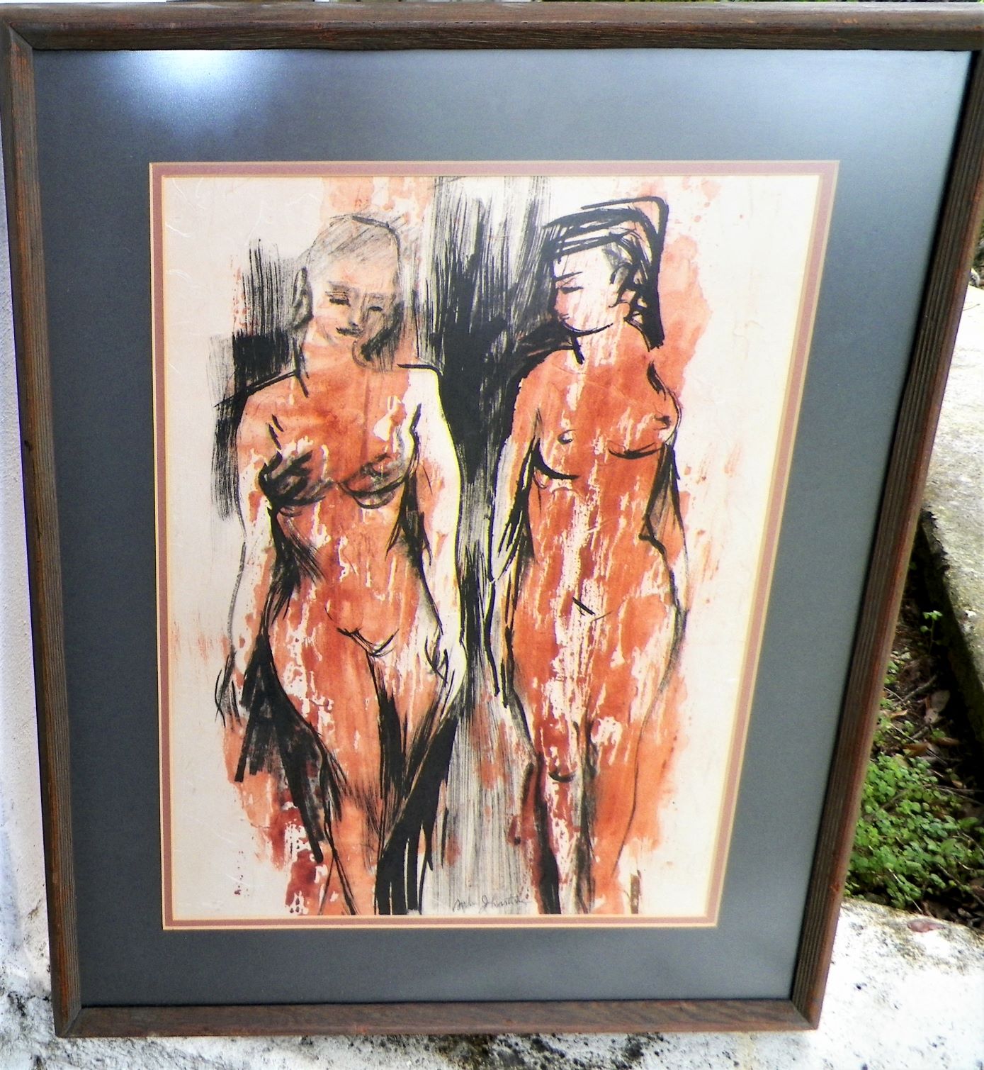 ART PAINTING NUDE 2 GIRLS SPIKE 2AA.JPG
