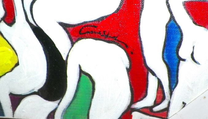 ART PAINTING NUDE KEITH HARING LOOK ALIKE LARGE 4AA.JPG