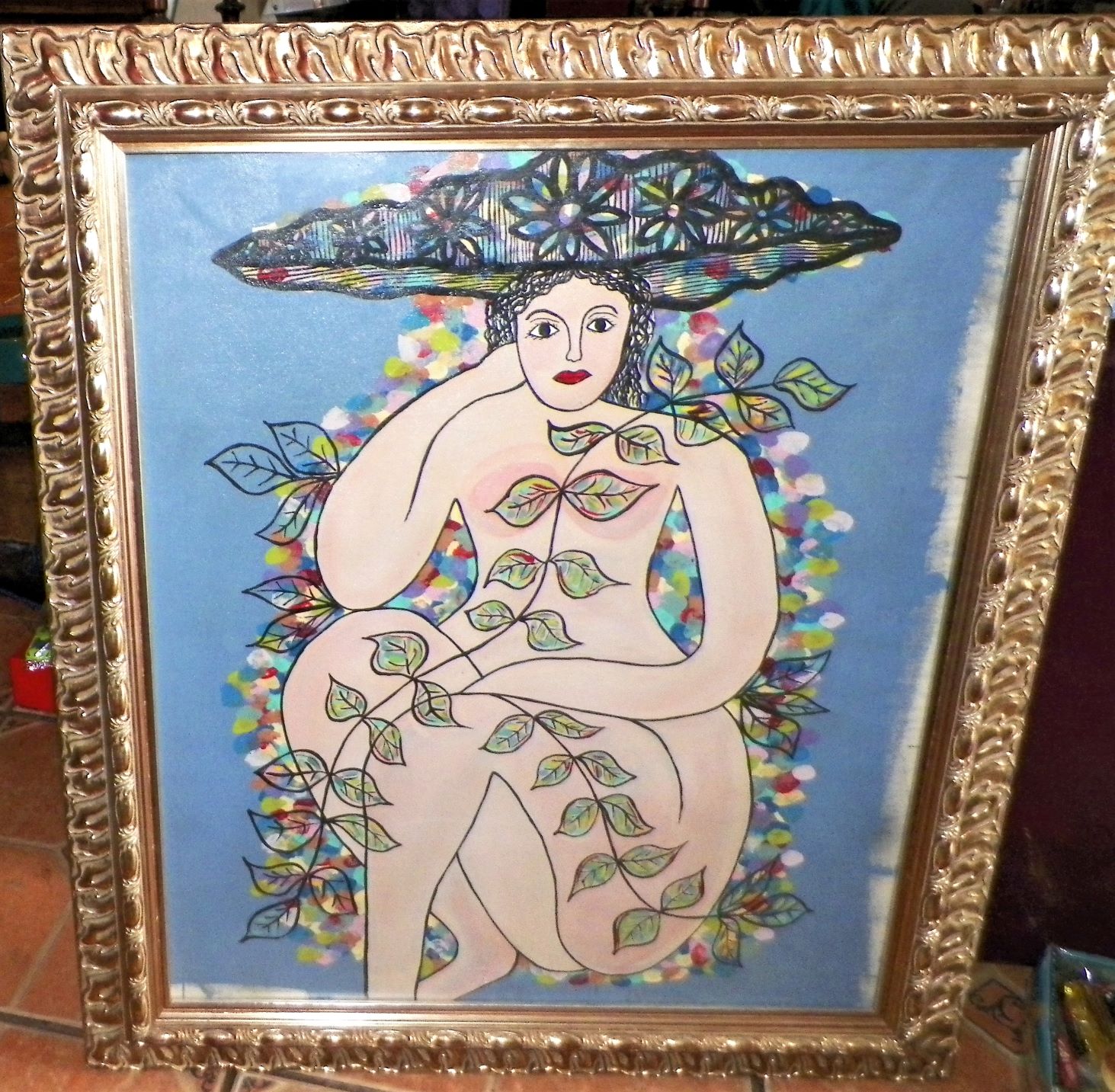 ART PAINTING NUDE  NO SIGNATURE DALI LIKE 1AA.JPG