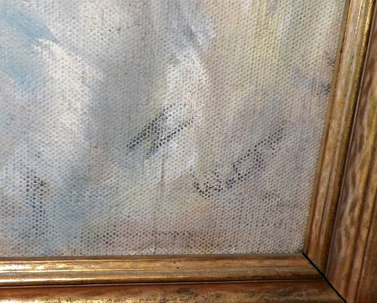 ART PAINTING PORTRAIT WOMAN COW HOOF ON BACK 3AA.JPG