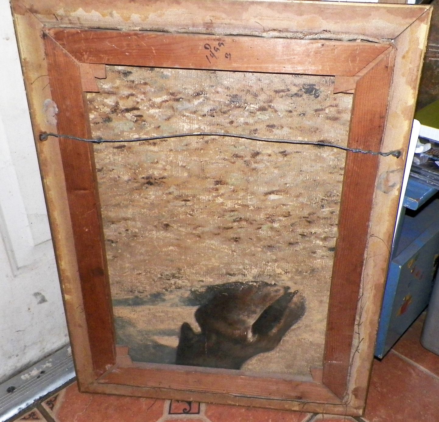 ART PAINTING PORTRAIT WOMAN COW HOOF ON BACK 4AA.JPG