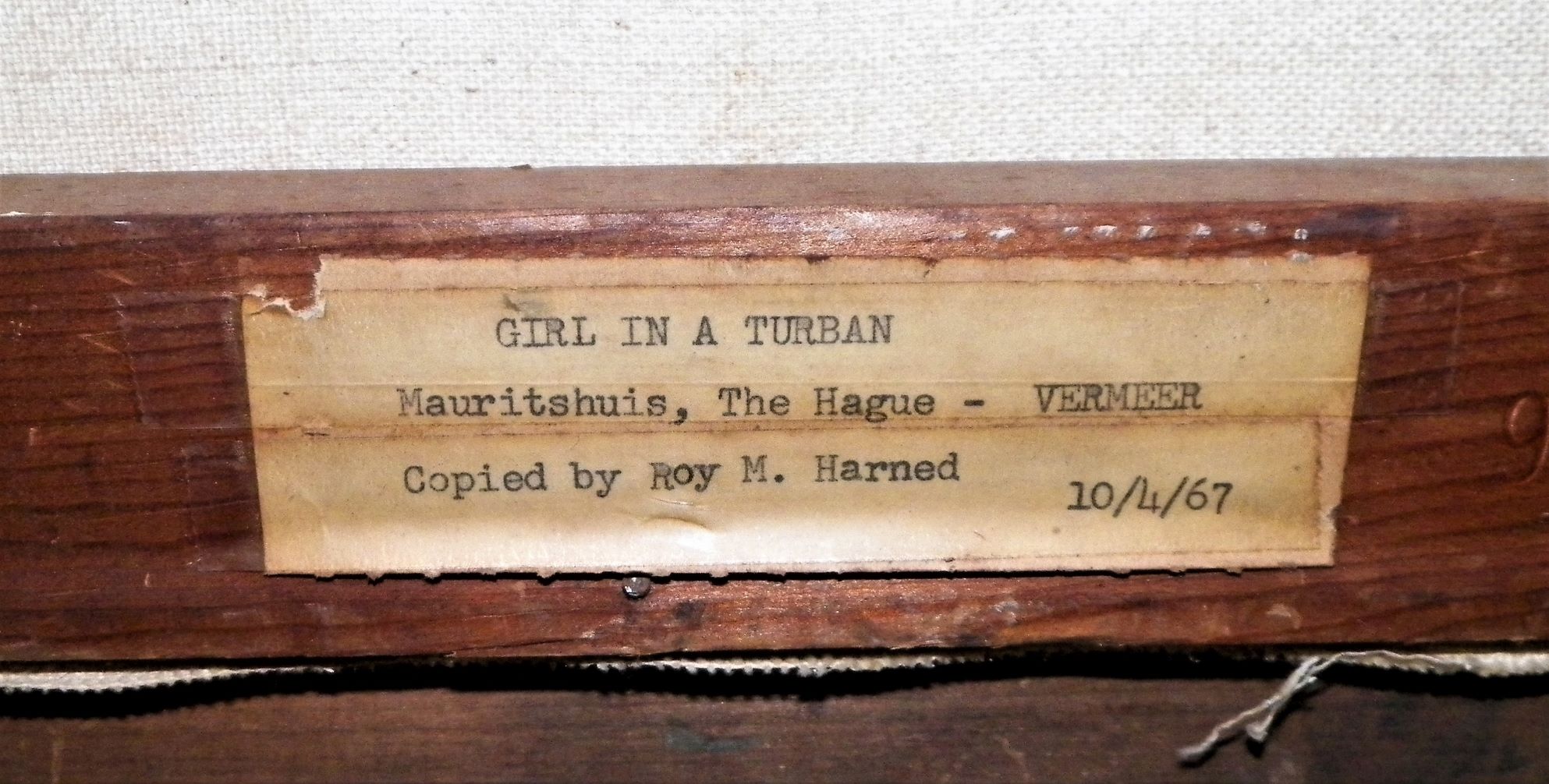 ART PAINTING REBECCA GIRL IN A TURBAN  ROY M HARNED 5AA.JPG