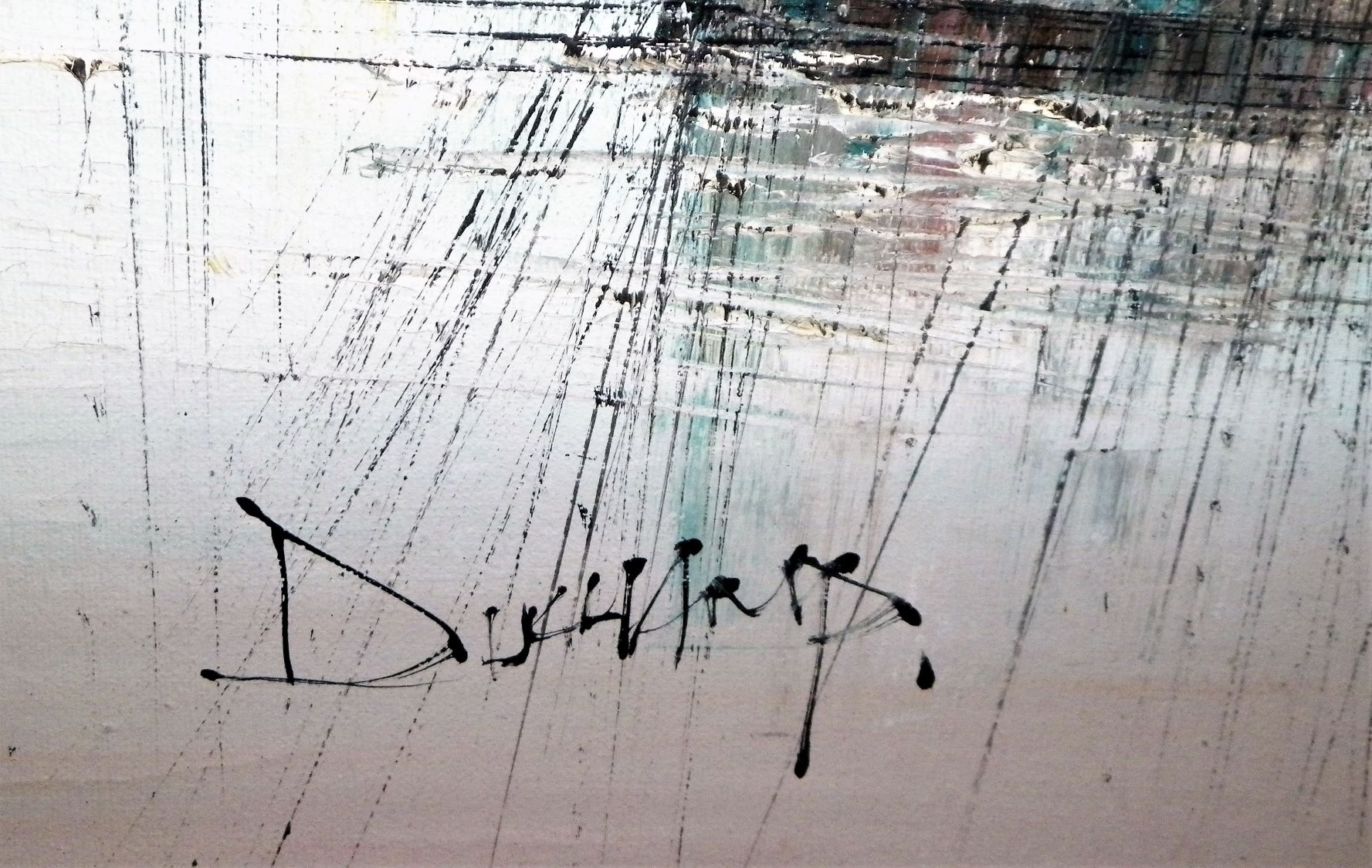 ART PAINTING REBECCA MID CENTURY MODERN LARGE NY BRIDGE SCENE 3AA.JPG