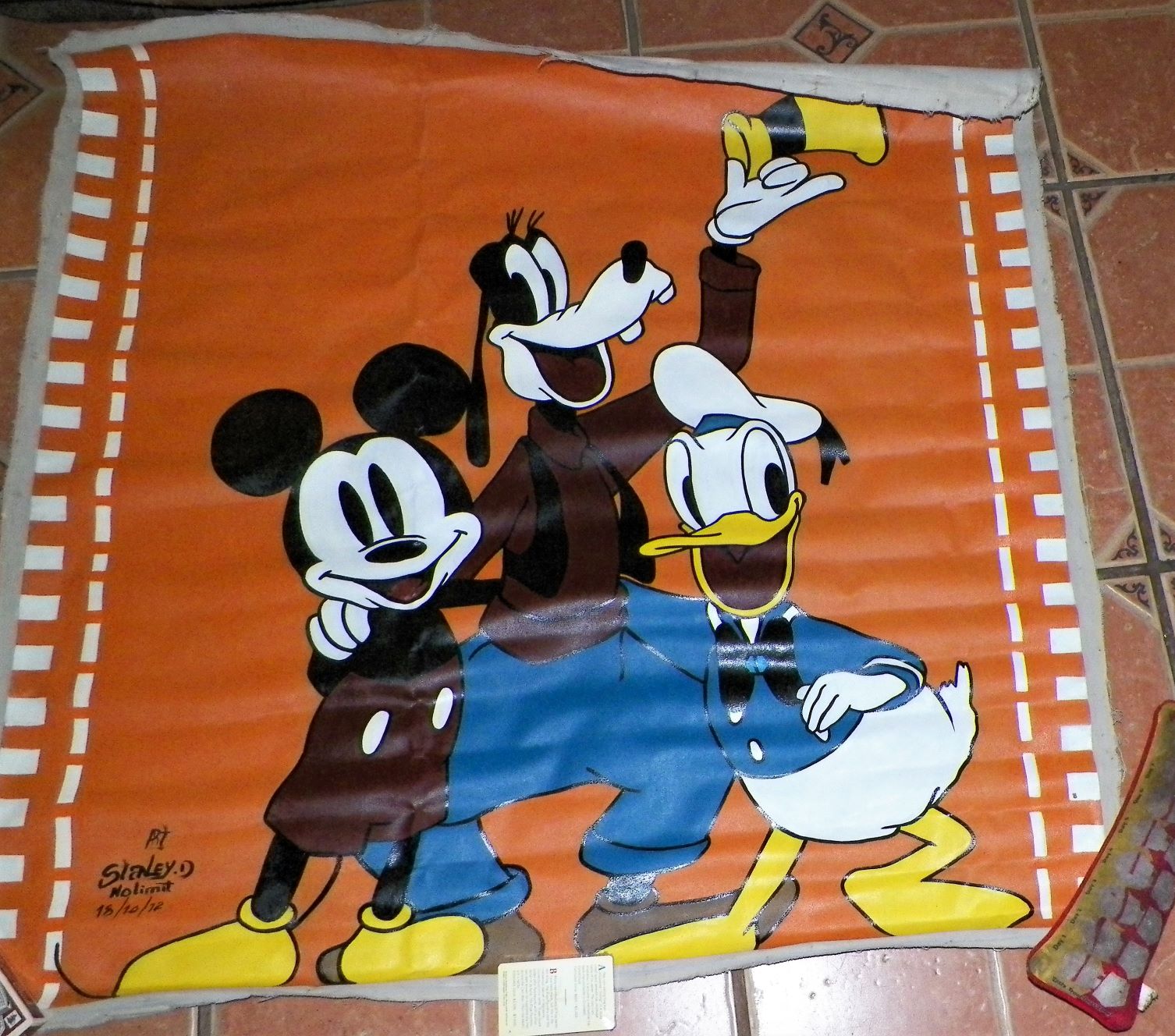 ART PAINTING STANLEY D DISNEY MICKEY PLUTO DONALD DUCK 1AA.JPG
