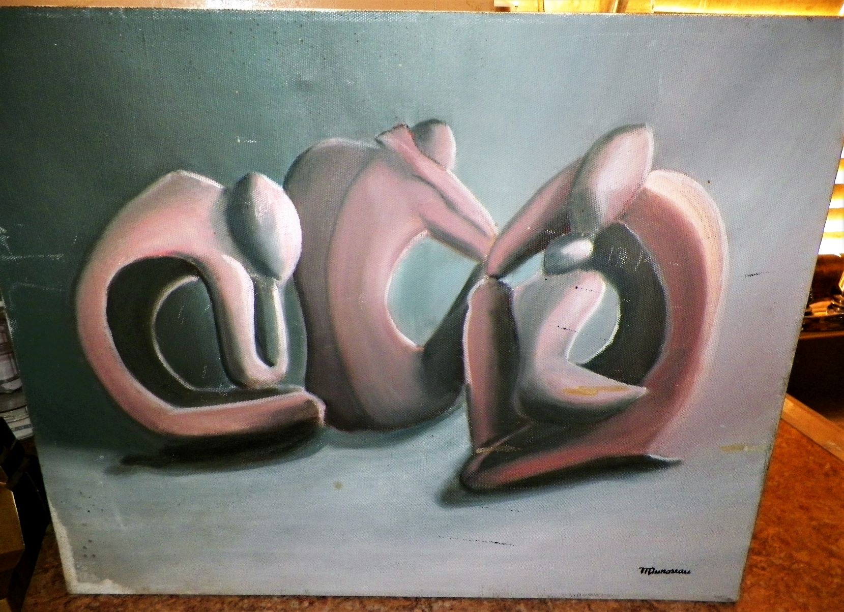 ART PAINTING SURREAL THRIFT STORE SIND WITH CHAGALL PAINTING 1AA.JPG