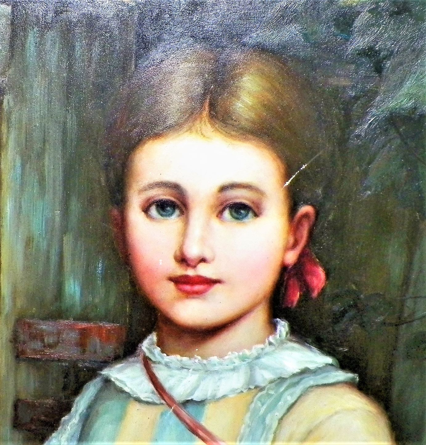 ART PAINTING VIN JON YOUNG GIRL IN NICE FRAME 2AA.JPG
