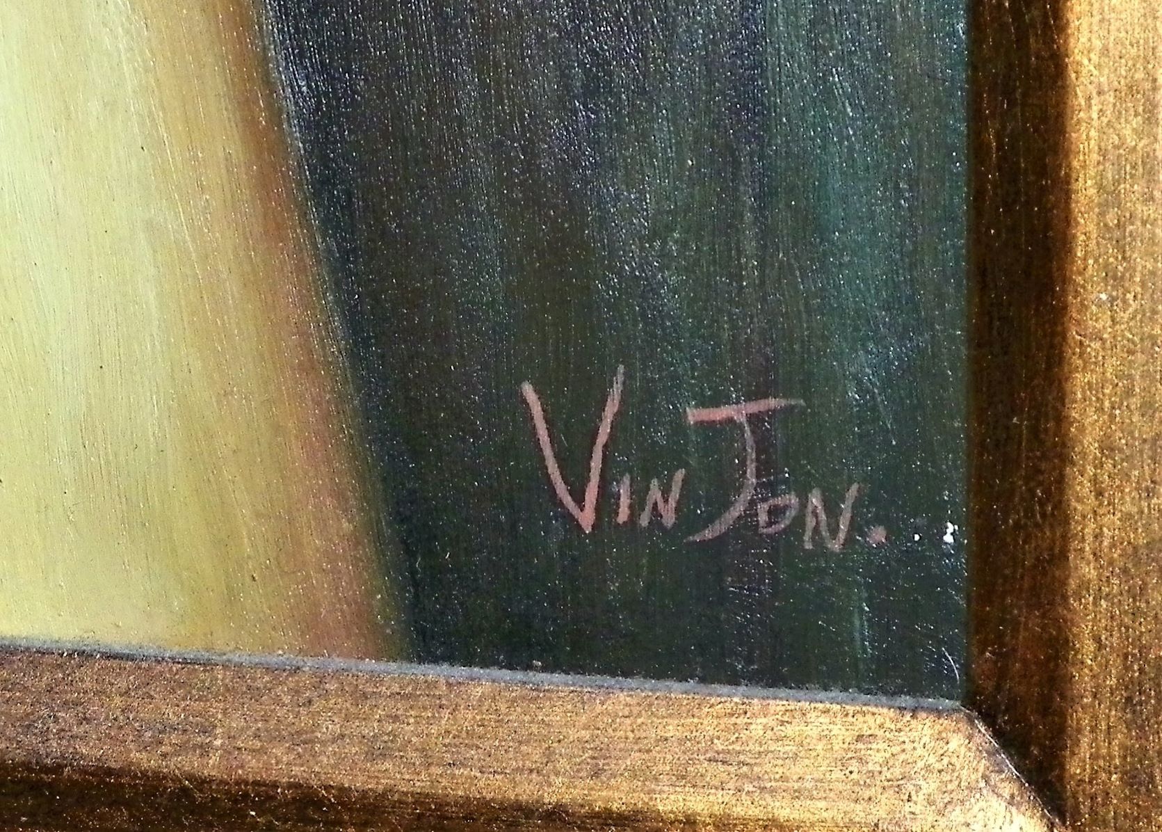 ART PAINTING VIN JON YOUNG GIRL IN NICE FRAME 5AAA.JPG