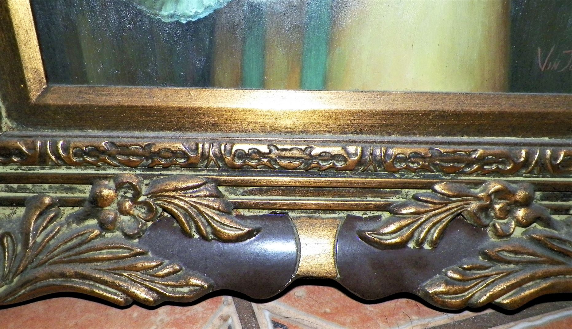 ART PAINTING VIN JON YOUNG GIRL IN NICE FRAME 6CAA.JPG