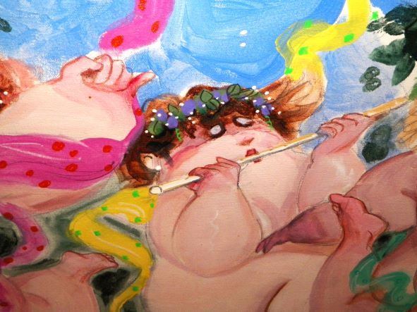 ART PAINTING WHITTAKER BIG DANCING NUDE LADIES 4AA.JPG