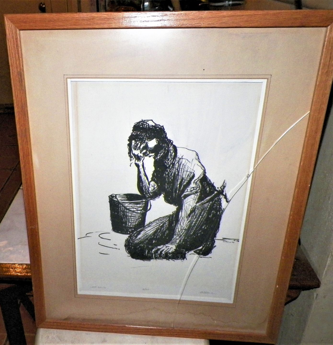 ART PRINT BLACK WOMAN CLEANING 1AA.JPG