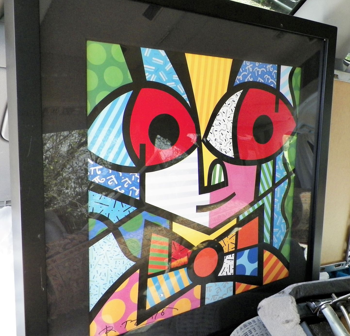 ART PRINT BRITTO SIGNED SQUARE FRAMED 1AA.JPG