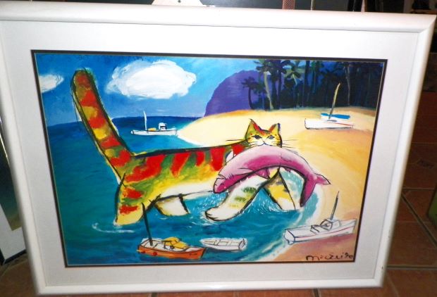ART PRINT CAT GIANT WITH FISH 1AA.JPG