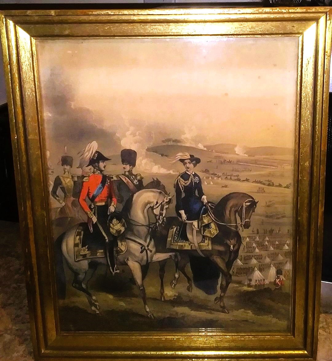 ART PRINT ETCHING ENGLAND WUEESN ON HORSEBACK 2AA.jpg