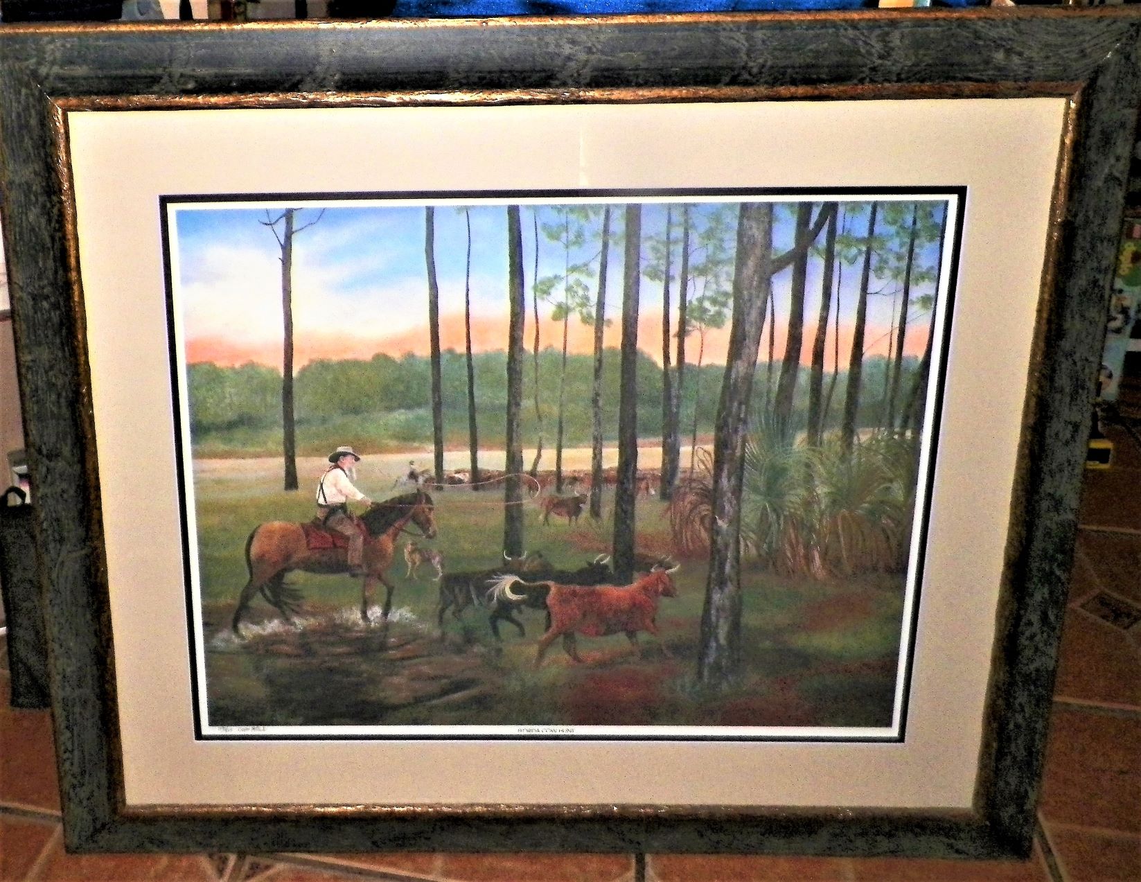 ART PRINT FLORIDA COW HUNT by CASPAR McCLOUD 1AA.JPG