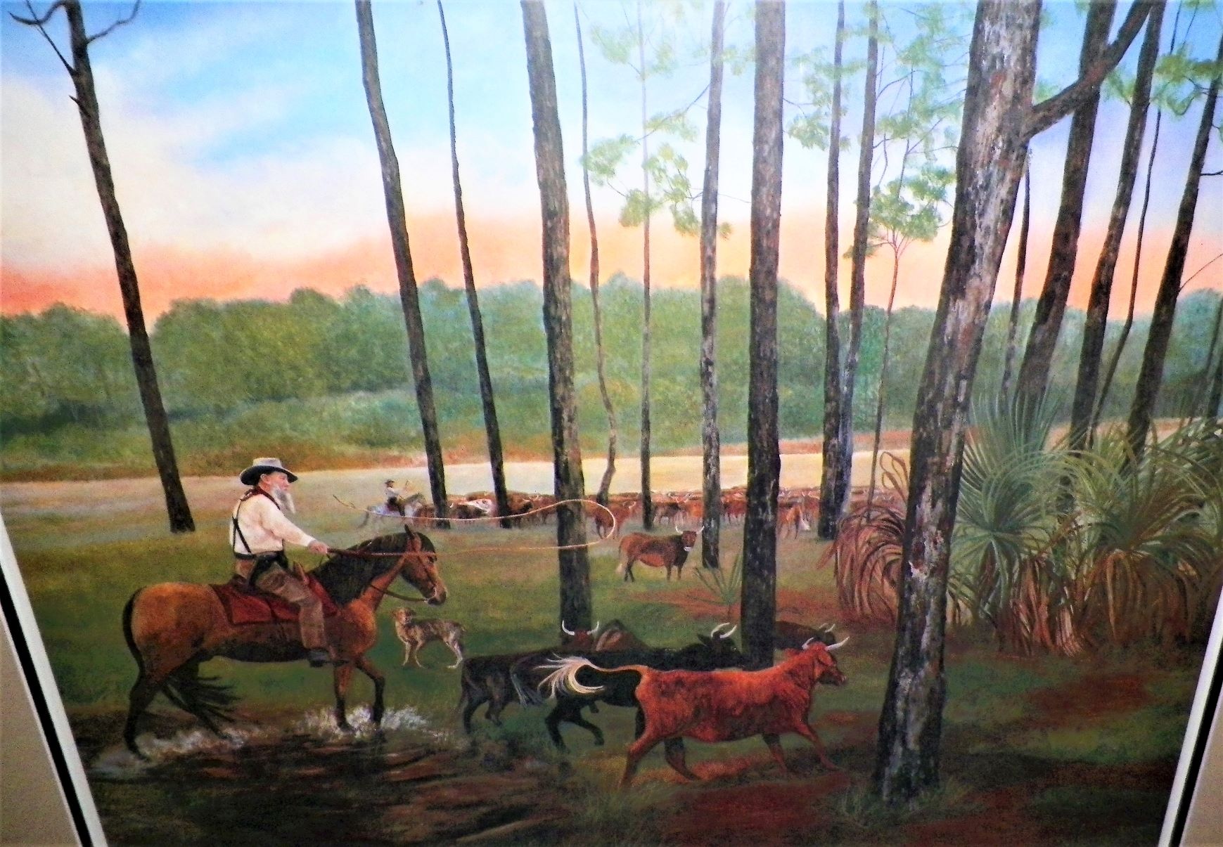ART PRINT FLORIDA COW HUNT by CASPAR McCLOUD 2AA.JPG
