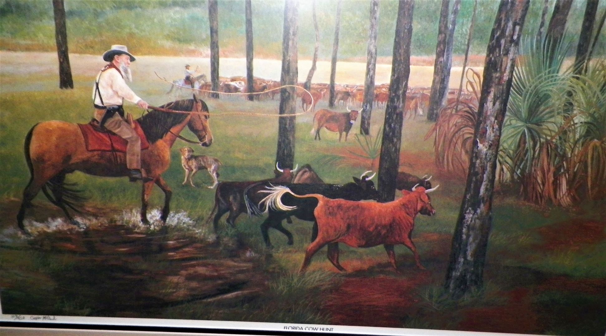 ART PRINT FLORIDA COW HUNT by CASPAR McCLOUD 3AA.JPG