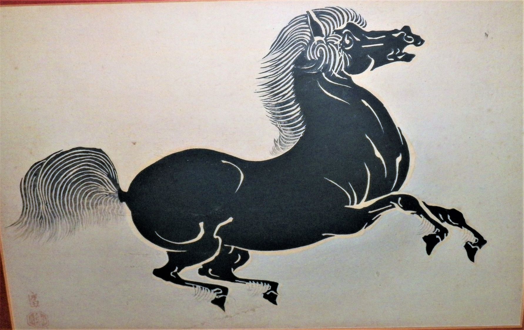 ART PRINT HORSES A PAIR ORIENTAL STAMPS  ART GALLERY 2BAA.JPG