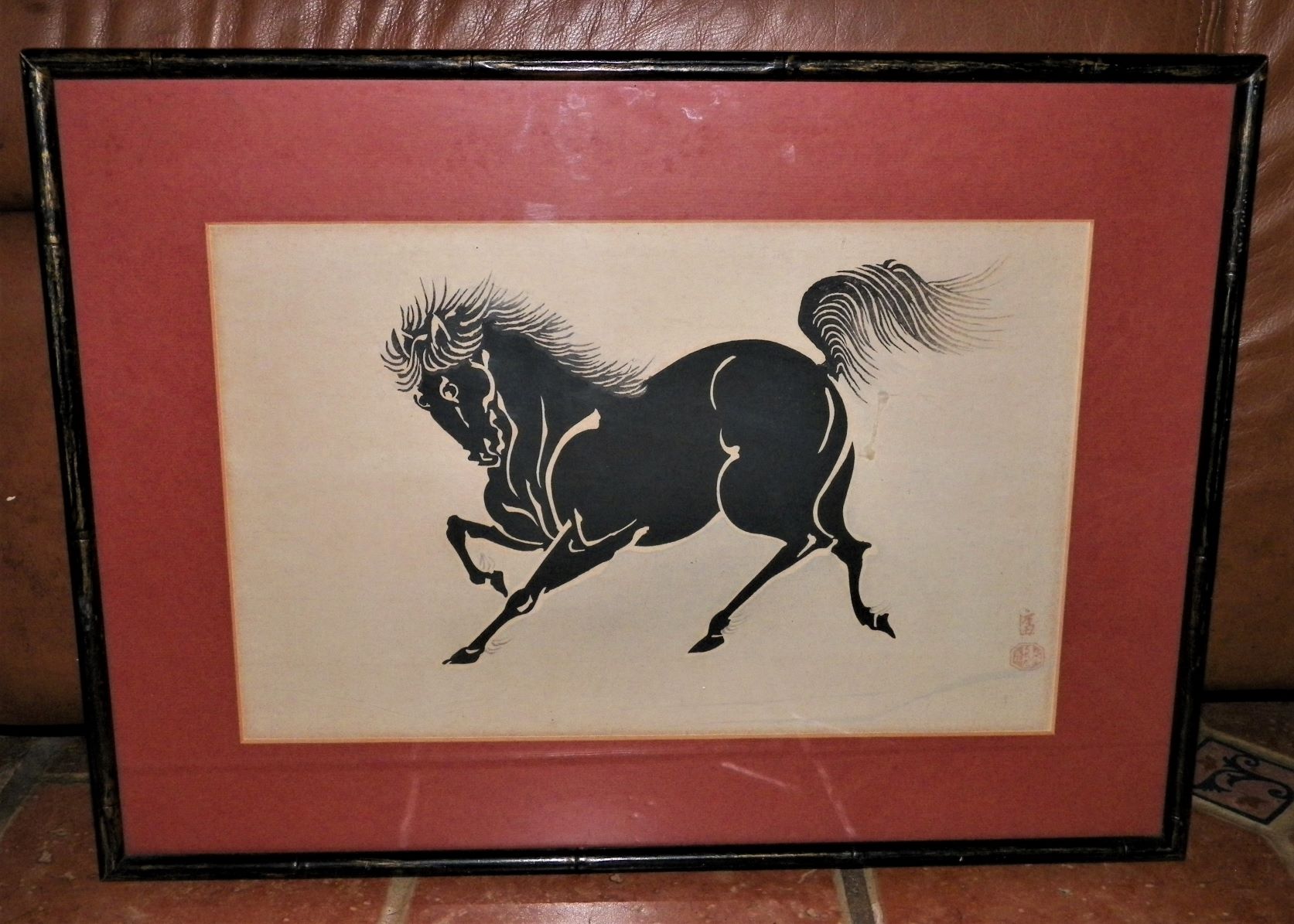 ART PRINT HORSES A PAIR ORIENTAL STAMPS  ART GALLERY 3AA.JPG