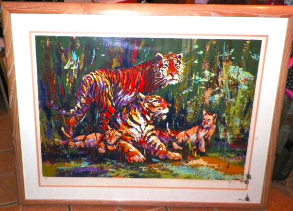 ART PRINT MARK KING BENGAL FAMILY 1977 LIMITED EDITION SERIGRAPH 1AA.JPG