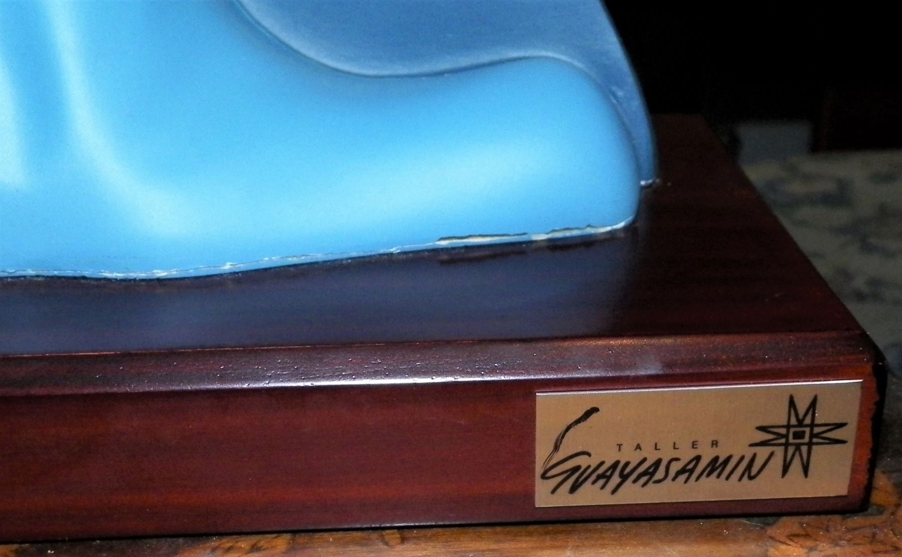 ART SCULPTURE CUBIST FACE BLUE 3AAA Oswaldo Guayasamín .JPG