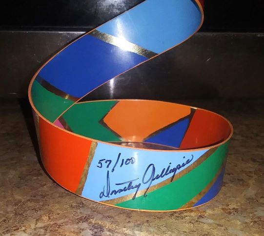 ART SCULPTURE DOROTHY GILLESPIE ABSTRACT RIBBON SPIRAL 4AA .jpg