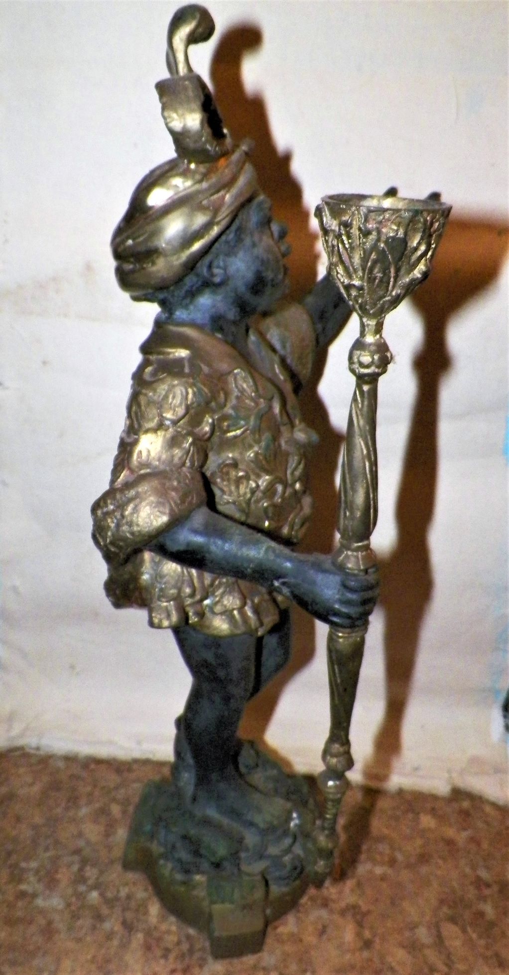 ART STATUE BLACK BRONZE BRASS BOY 4AA.JPG