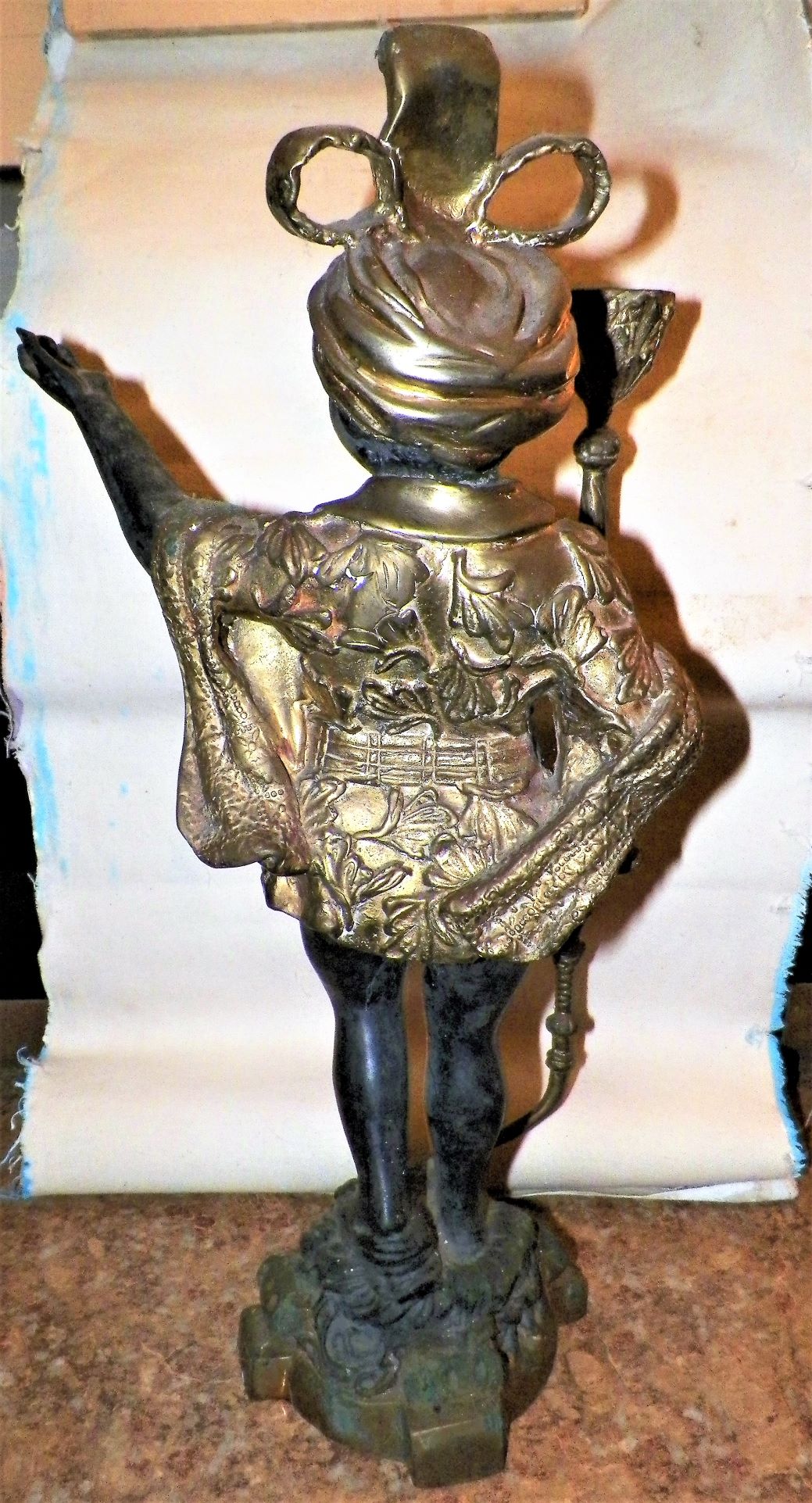 ART STATUE BLACK BRONZE BRASS BOY 4AAA.JPG