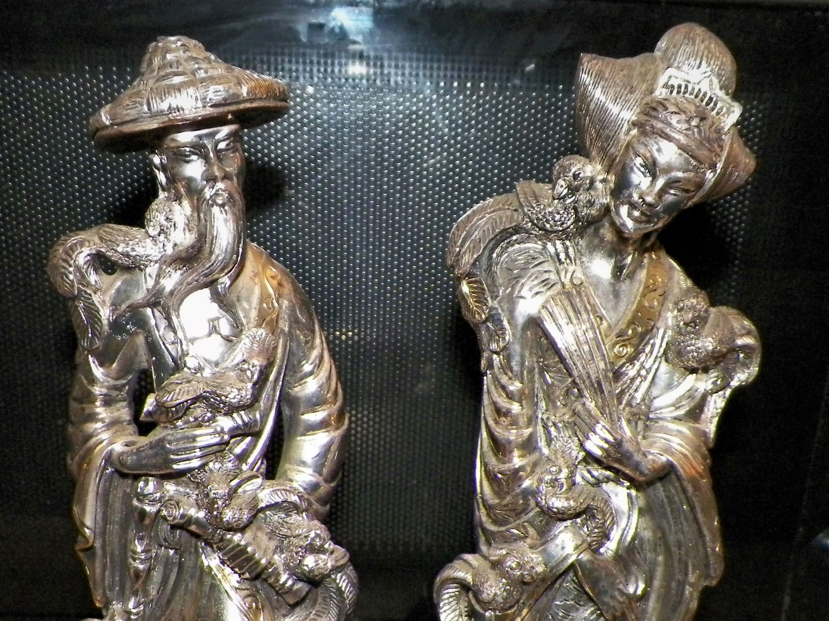 ART STATUE SILVER & GOLD ORIENTAL FIGURES 1AAA.JPG