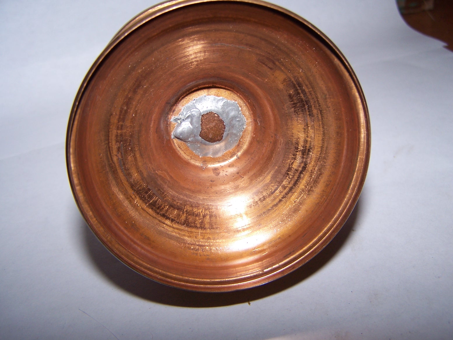 Date this Miniature copper oil lamp P & A acorn burner. Antiques Board
