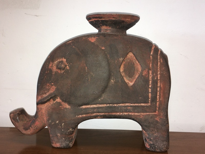 Ceramic Elephant Candle Holder Antiques Board