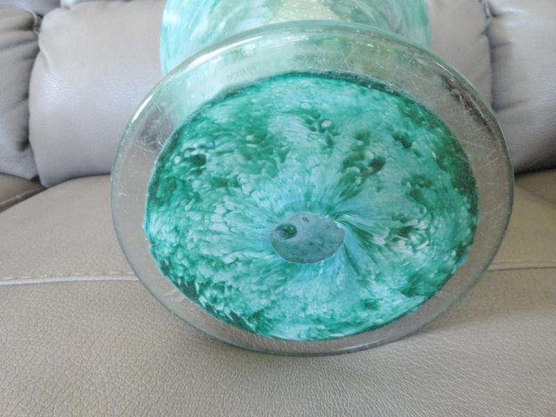 Large Green Glass Vase Made in England Antiques Board