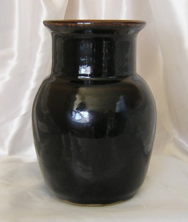 Black Vase Brown Pot Hanging Glaze Chinese Shape.jpg