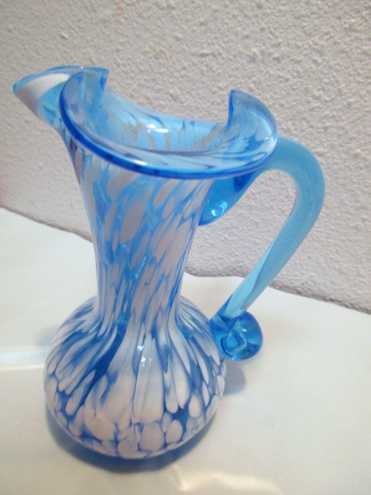 blue and white splatter glass Rainbow W va.jpg