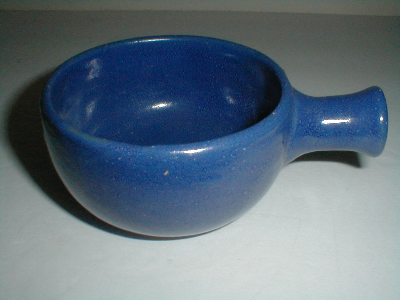 blue pottery french soup bowl unmarked unglazed bottom  P1010069.JPG