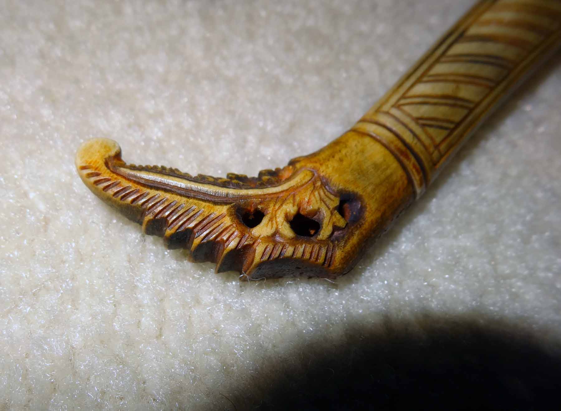 Mystery Antique Carved Bone Knife and Sheath Antiques Board