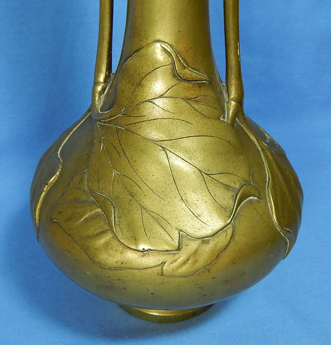Signed Asian Brass Vase Antiques Board
