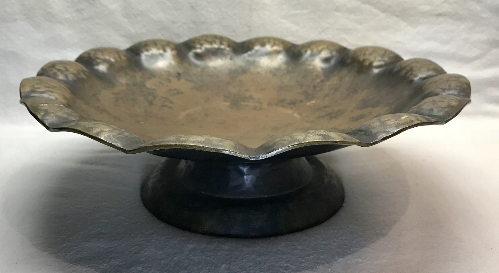 Antique Hammered Bronze Pedestal Dish Antiques Board