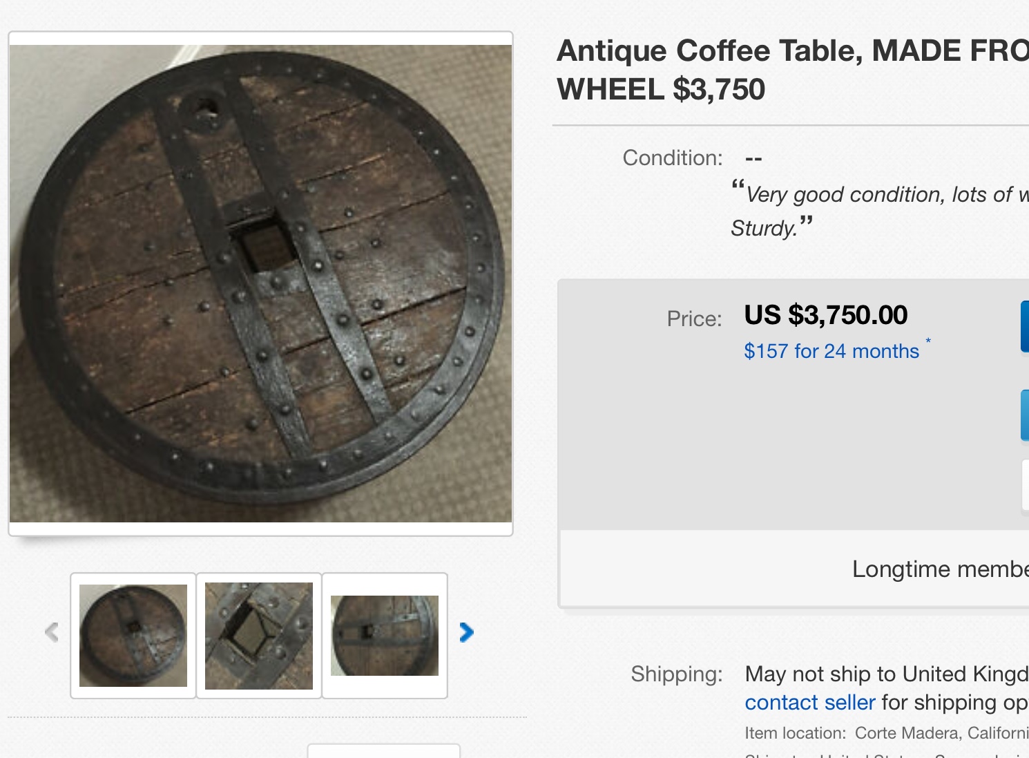 Large oak iron banded wheel any ideas? Antiques Board