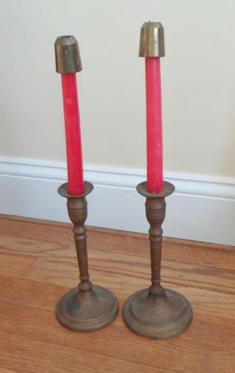 Old Brass Candle Holders With Tops | Antiques Board