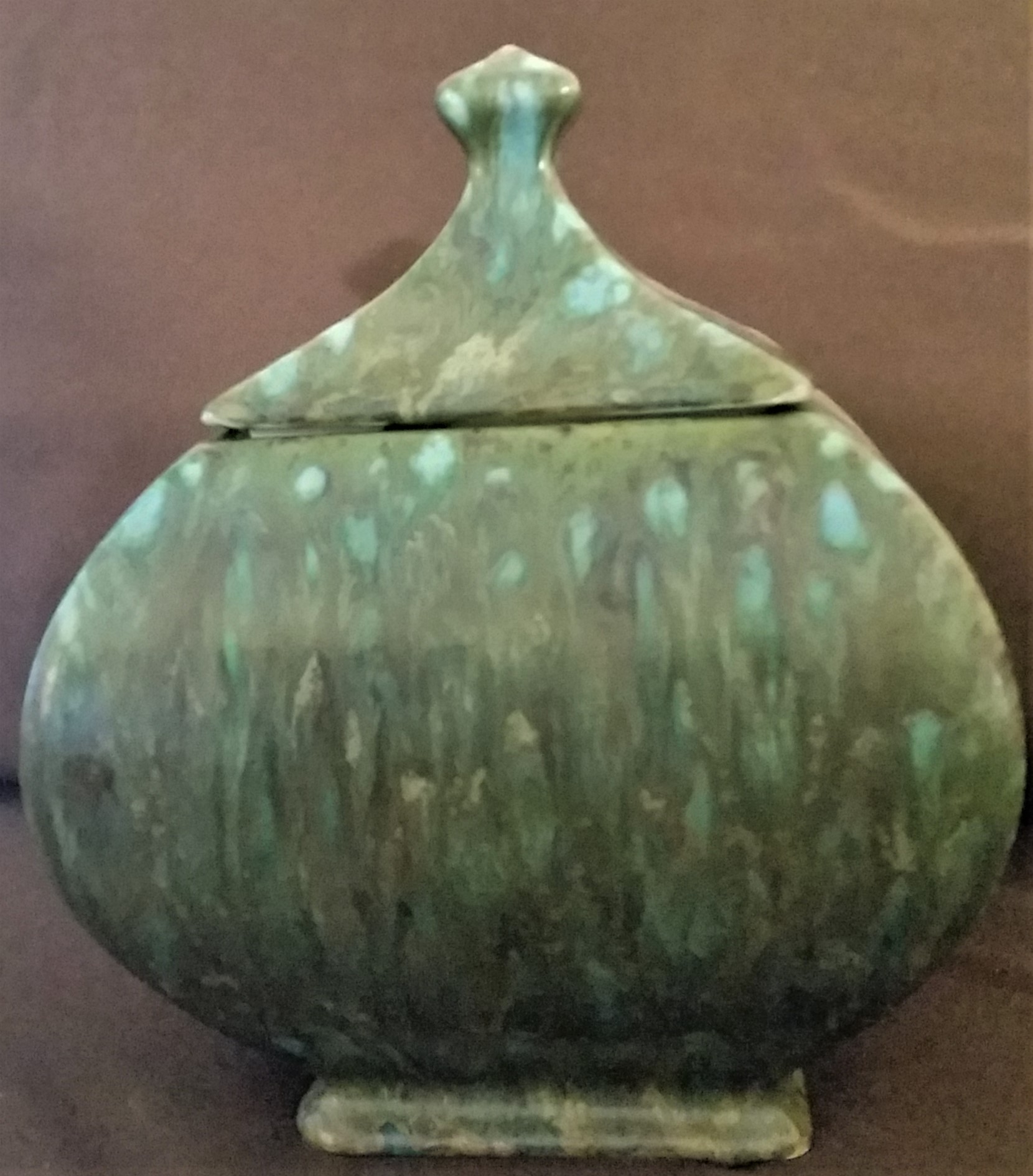 ceramic drip glaze covered dish .jpg