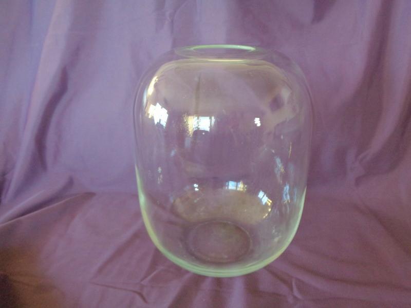 Odd shape Clear Glass Vase Antiques Board