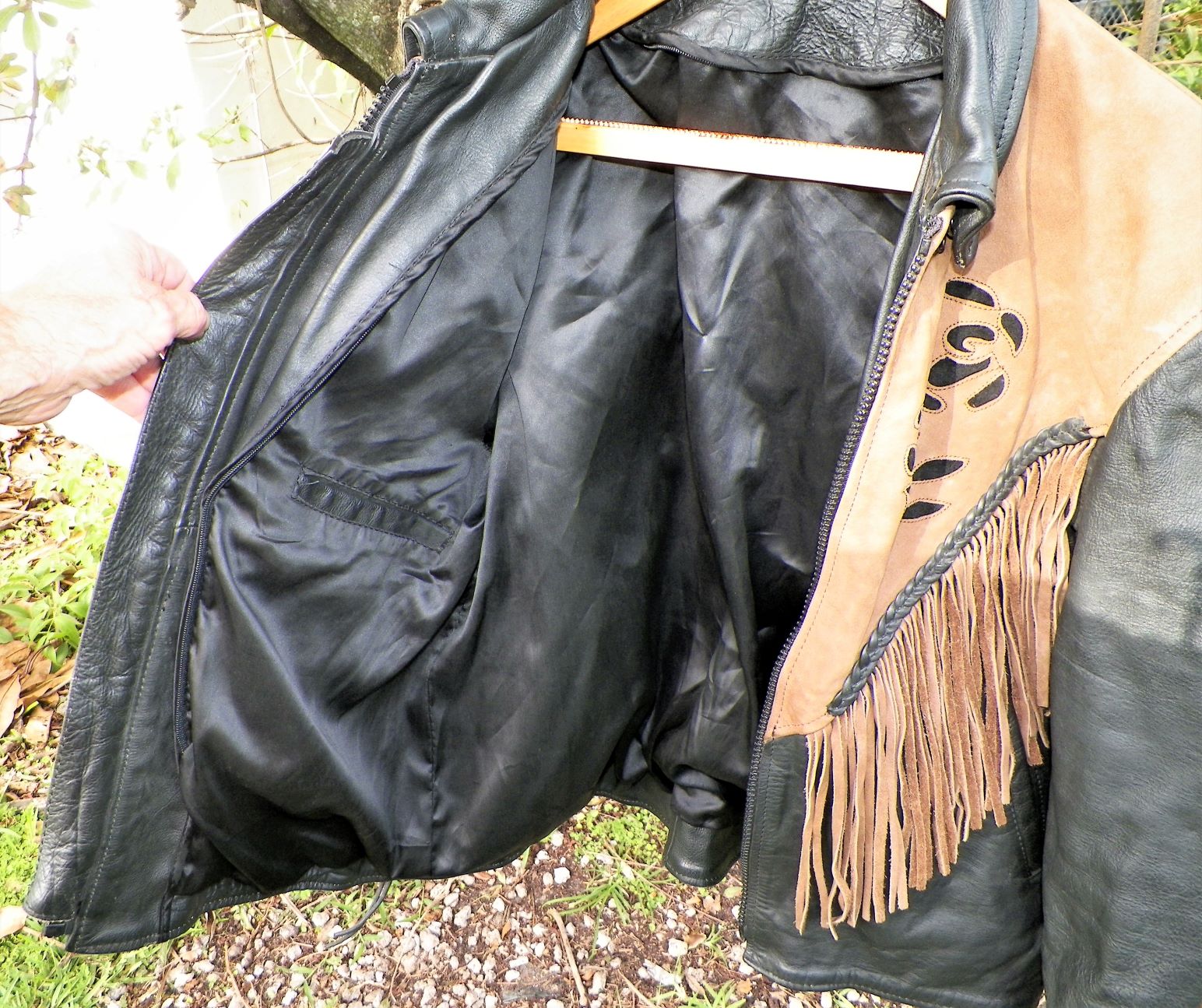 CLOTHES JACKET LEATHER WITH FRINGE MOTORCYCLE JACKET 5AA.JPG