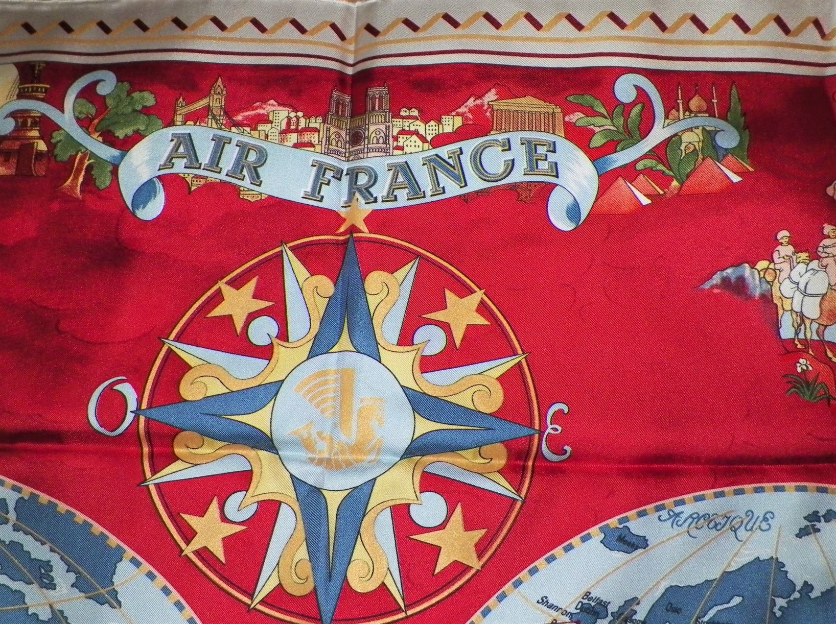 CLOTHES SCARF AIR FRANCE MAP 1953 2AA.JPG