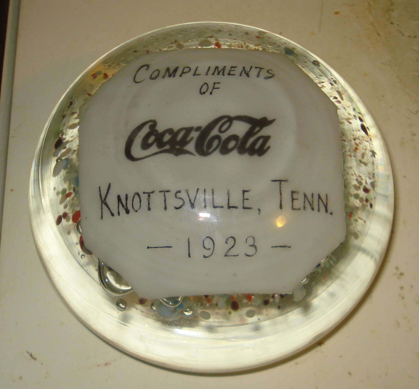 Coca Cola Paperwight Antique 1923.JPG