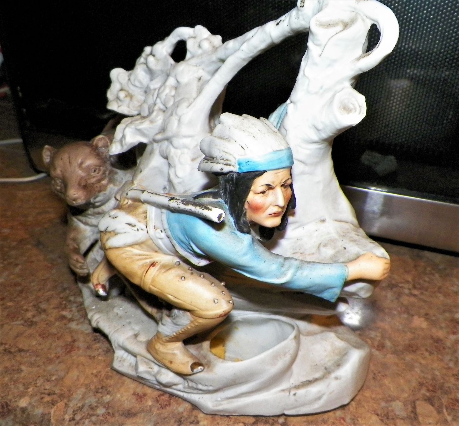 COLLECTIBLE BEAR & INDIAN PLANT HOLDER GERMANY 2AA.JPG