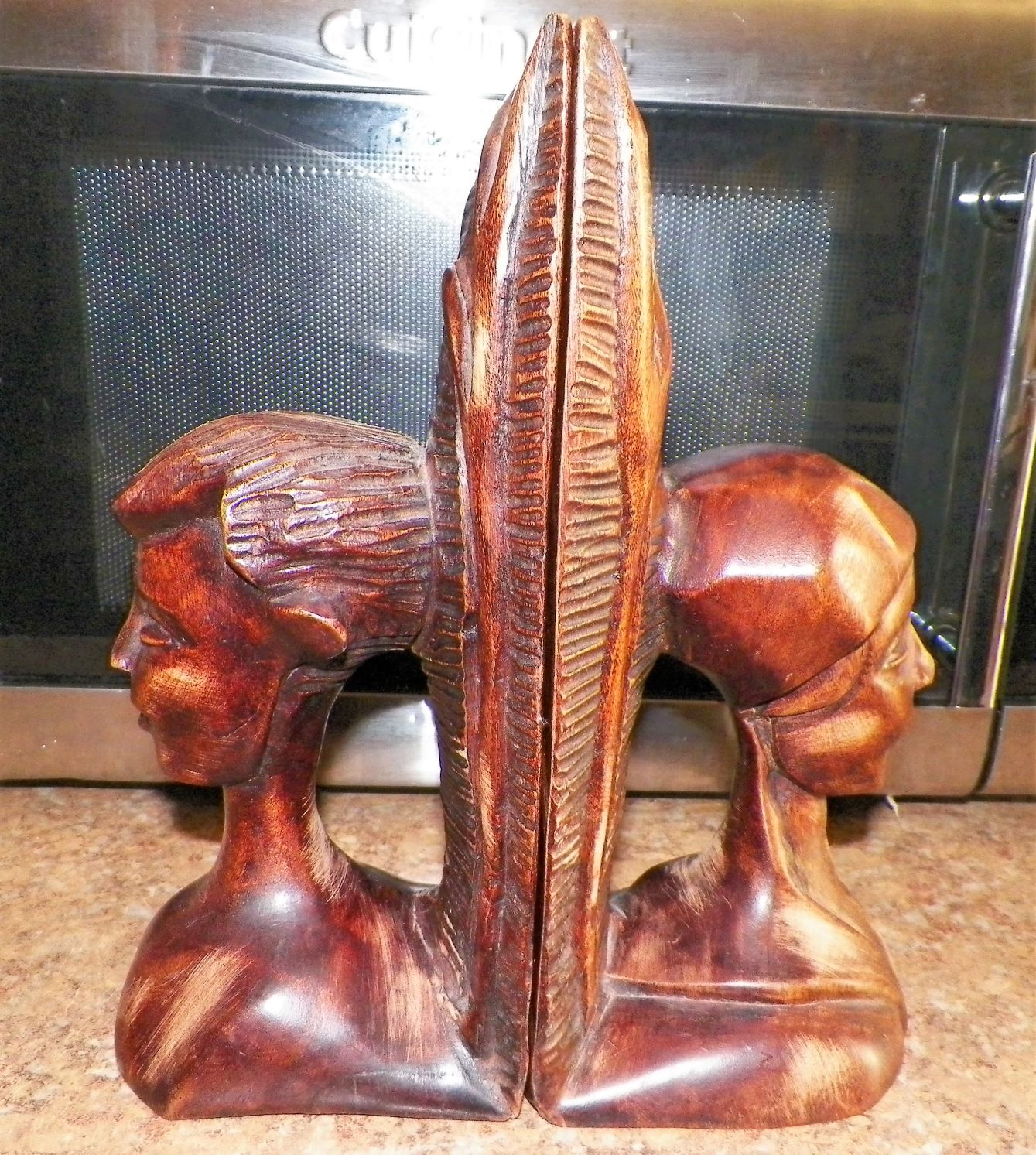 COLLECTIBLE BOOK ENDS WOODEN 1AA.JPG