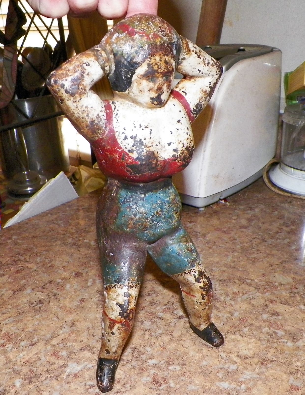 COLLECTIBLE CAST IRON MUSCLE WOMAN DOOR STOP 4AA.JPG