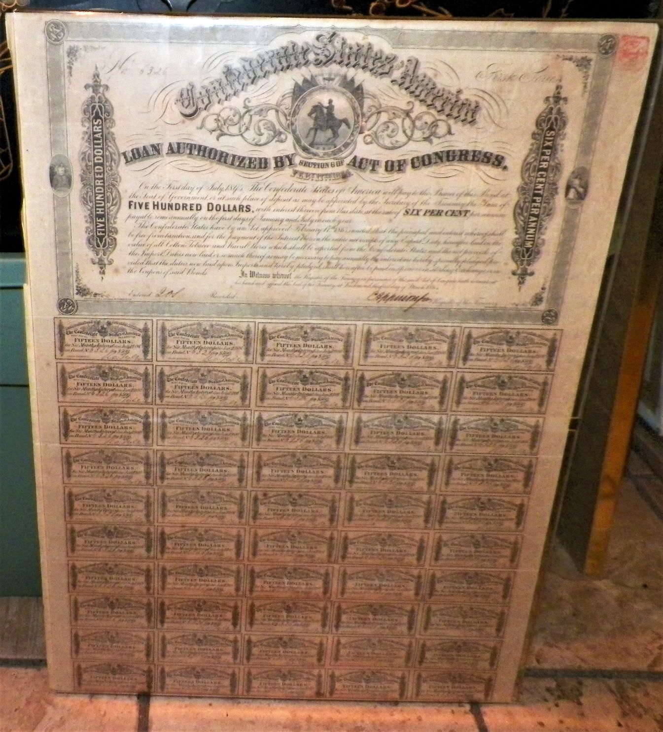 COLLECTIBLE CONFEDERATE BOND COUPON SHEET 1AA.JPG