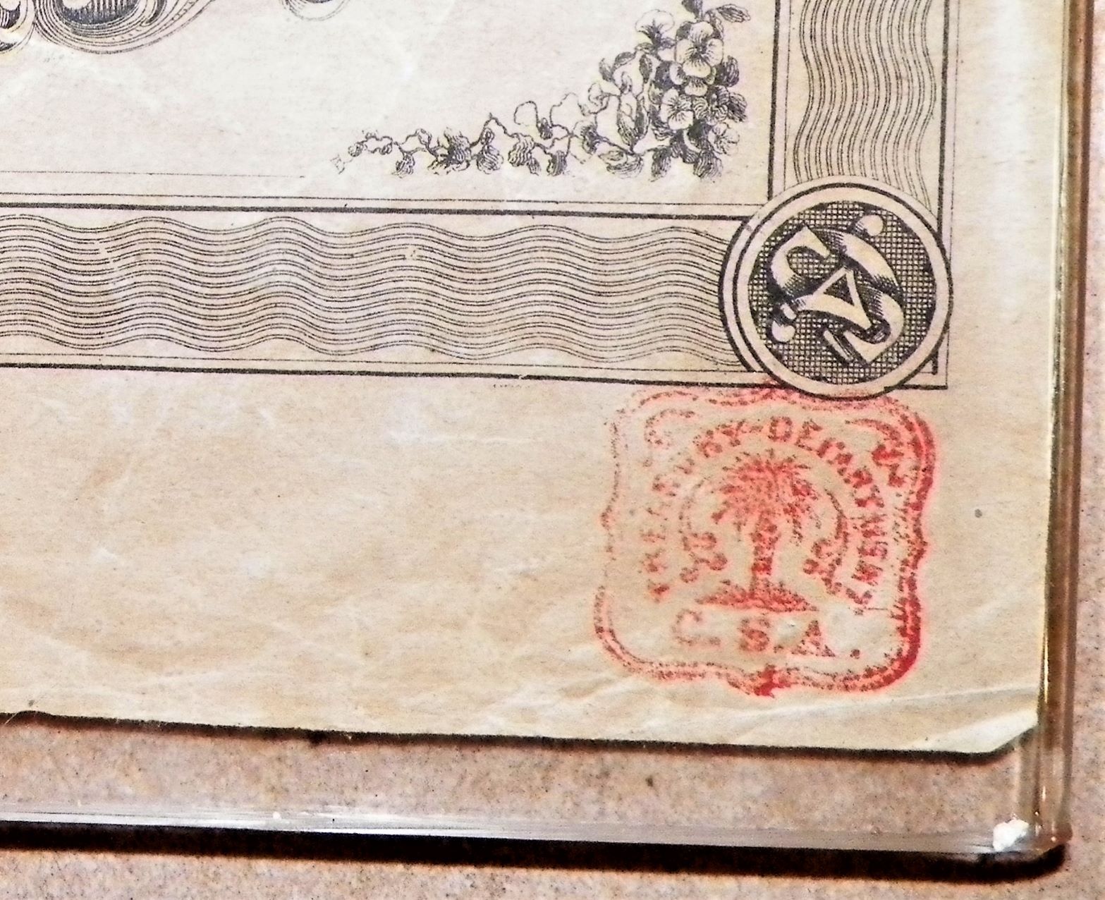 COLLECTIBLE CONFEDERATE BOND COUPON SHEET 4AA.JPG