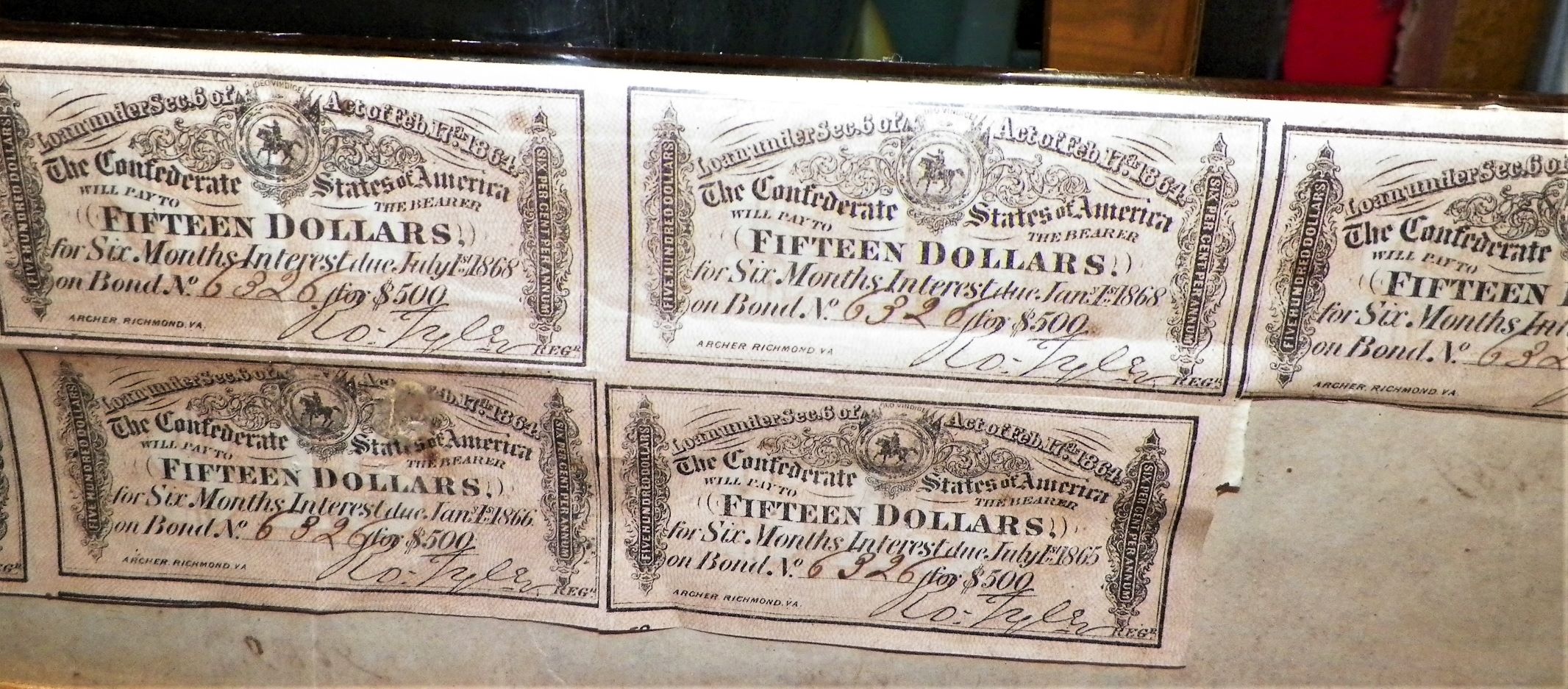 COLLECTIBLE CONFEDERATE BOND COUPON SHEET 7BAA.JPG